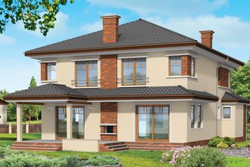 Projekt domu Wygodny 2 - z pełnym piętrem dom o powierzchni 205,34 m², dach wielospadowy - ujęcie 2