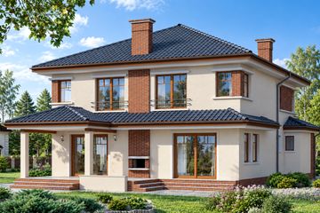 Projekt domu Wygodny 2 - z pełnym piętrem dom o powierzchni 205,34 m², dach wielospadowy - ujęcie 2