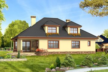  Projekt domu Zacisze 2 (WAH1090) - projekt domu parterowego z poddaszem - Zdjęcie 2