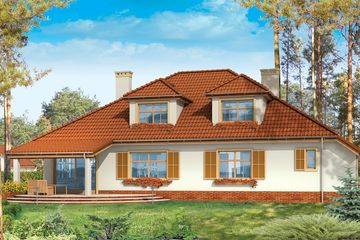  Projekt domu Zacisze 3 (WAH1091) - projekt domu parterowego z poddaszem - Zdjęcie 2