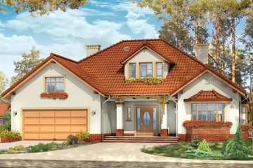  Projekt domu Zacisze 3 (WAH1091) - projekt domu parterowego z poddaszem - Zdjęcie 1