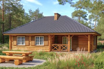  Projekt domu letniskowego Zagajnik (WAH1092) - projekt domu letniskowego parterowego - Zdjęcie 2