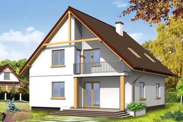  Projekt domu Zalesie (WAH1093) - projekt domu parterowego z poddaszem - Zdjęcie 2