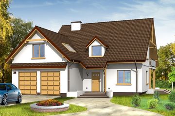  Projekt domu Zalesie (WAH1093) - projekt domu parterowego z poddaszem - Zdjęcie 1