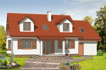  Projekt domu Zgrabny 3 (WAH1094) - projekt domu parterowego z poddaszem - Zdjęcie 2