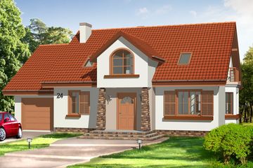  Projekt domu Zgrabny 3 (WAH1094) - projekt domu parterowego z poddaszem - Zdjęcie 1