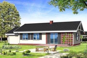  Projekt domu Słoneczny z garażem (WAH1100) - projekt domu parterowego - Zdjęcie 2
