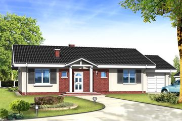  Projekt domu Słoneczny z garażem (WAH1100) - projekt domu parterowego - Zdjęcie 1