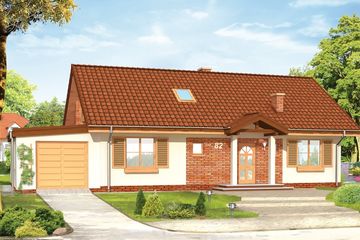  Projekt domu Słoneczny z poddaszem (WAH1101) - projekt domu parterowego - Zdjęcie 1
