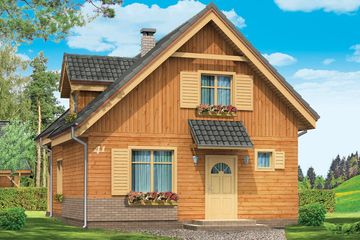  Projekt domu Słowik (WAH1102) - projekt domu parterowego z poddaszem - Zdjęcie 3