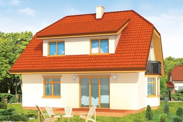  Projekt domu Solidny (WAH1104) - projekt domu parterowego z poddaszem - Zdjęcie 2