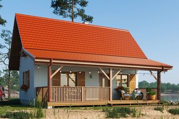  Projekt domu Sosenka 2 (WAH1106) - projekt domu parterowego z poddaszem - Zdjęcie 1