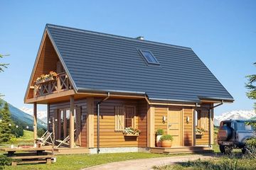  Projekt domu Sosenka 4 (WAH1108) - projekt domu parterowego z poddaszem - Zdjęcie 1