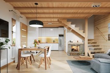  Projekt domu Sosenka drewniana (WAH1109) - projekt domu parterowego z poddaszem - Zdjęcie 6