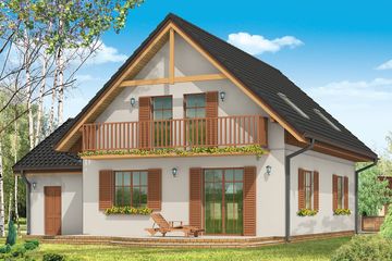  Projekt domu Sylwia (WAH1111) - projekt domu parterowego z poddaszem - Zdjęcie 2
