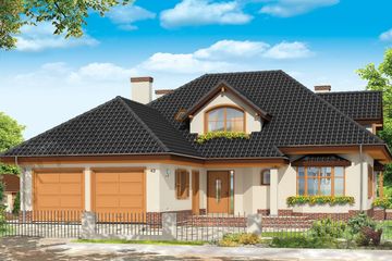  Projekt domu Sympatyczny (WAH1112) - projekt domu parterowego z poddaszem - Zdjęcie 1