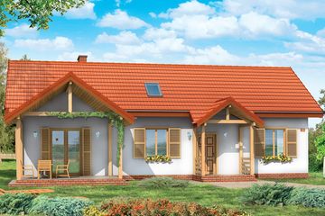  Projekt domu Szczygieł (WAH1113) - projekt domu parterowego z poddaszem - Zdjęcie 2