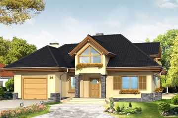  Projekt domu Maja (WAH1119) - projekt domu parterowego z poddaszem - Zdjęcie 1