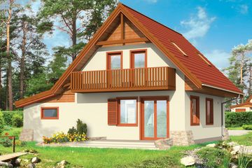  Projekt domu D03 z garażem (WAH1120) - projekt domu parterowego z poddaszem - Zdjęcie 2