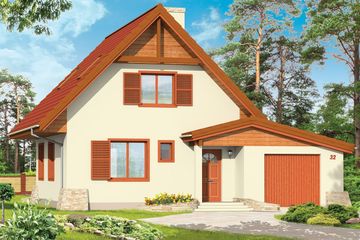  Projekt domu D03 z garażem (WAH1120) - projekt domu parterowego z poddaszem - Zdjęcie 1