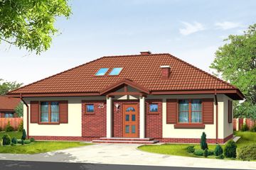  Projekt domu Dominik (WAH1125) - projekt domu parterowego z poddaszem - Zdjęcie 1
