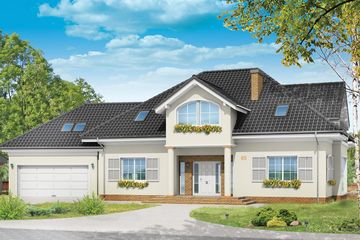  Projekt domu z kolumnami (WAH1131) - projekt domu parterowego z poddaszem - Zdjęcie 1