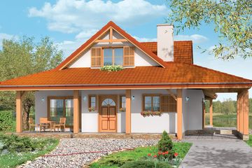  Projekt domu Czapla (WAH1139) - projekt domu parterowego z poddaszem - Zdjęcie 1