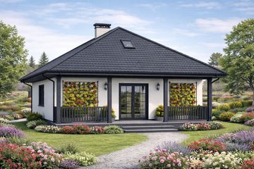 Projekt domu Ambrozja - parterowy dom o powierzchni 65,68 m², dach kopertowy - ujęcie 2