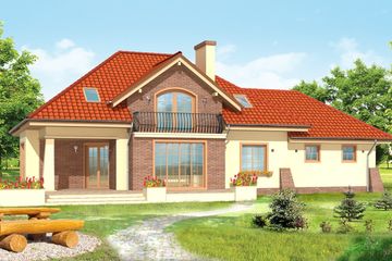  Projekt domu Benedykt 2 (WAH1148) - projekt domu parterowego z poddaszem - Zdjęcie 2