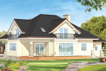  Projekt domu Benedykt 3 (WAH1149) - projekt domu parterowego z poddaszem - Zdjęcie 2