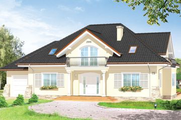  Projekt domu Benedykt 3 (WAH1149) - projekt domu parterowego z poddaszem - Zdjęcie 1