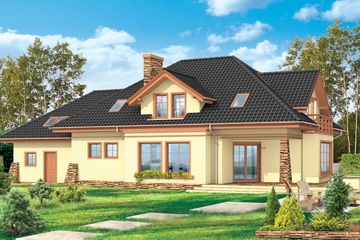  Projekt domu Benedykt 4 (WAH1150) - projekt domu parterowego z poddaszem - Zdjęcie 2