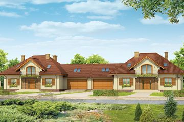  Projekt domu Benedykt Bliźniak (WAH1152) - projekt domu parterowego z poddaszem - Zdjęcie 1
