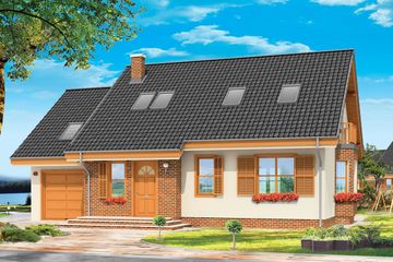  Projekt domu Bryza (WAH1153) - projekt domu parterowego z poddaszem - Zdjęcie 1