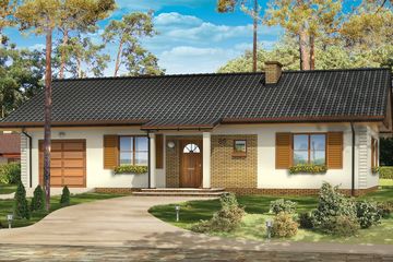  Projekt domu Bursztyn (WAH1154) - projekt domu parterowego - Zdjęcie 1