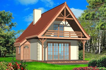  Projekt domu Chatka (WAH1155) - projekt domu parterowego z poddaszem - Zdjęcie 2