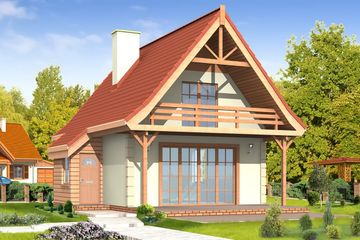  Projekt domu Chatka (WAH1155) - projekt domu parterowego z poddaszem - Zdjęcie 1