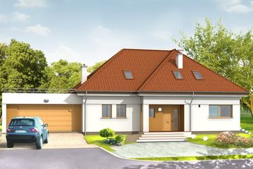  Projekt domu Eko (WAH1157) - projekt domu parterowego z poddaszem - Zdjęcie 1