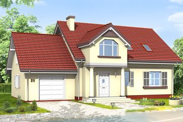  Projekt domu Zgrabny 4 (WAH1158) - projekt domu parterowego z poddaszem - Zdjęcie 2