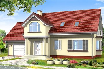  Projekt domu Zgrabny 4 (WAH1158) - projekt domu parterowego z poddaszem - Zdjęcie 1