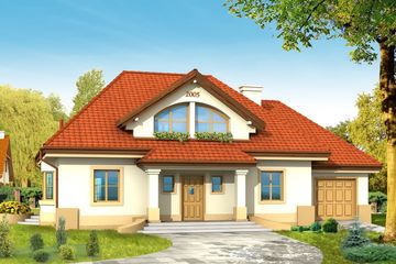 Projekt domu Faworyt (WAH1160) - projekt domu parterowego z poddaszem - Zdjęcie 1