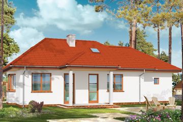  Projekt domu Klejnot z garażem (WAH1166) - projekt domu parterowego - Zdjęcie 2