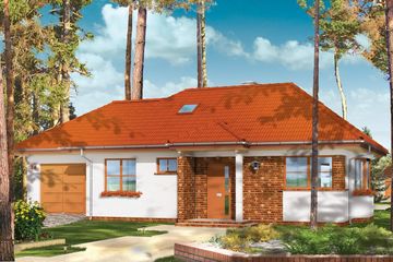  Projekt domu Klejnot z garażem (WAH1166) - projekt domu parterowego - Zdjęcie 1