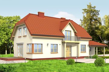  Projekt domu Krzysztof (WAH1172) - projekt domu parterowego z poddaszem - Zdjęcie 2