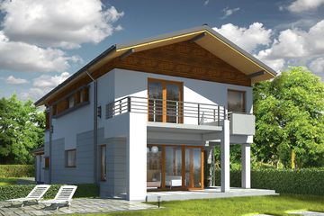  Projekt domu Lugano (WAH1175) - projekt domu z pełnym piętrem - Zdjęcie 1