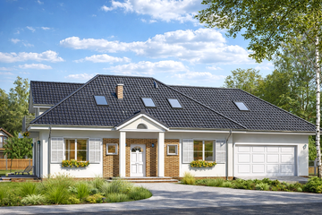  Projekt domu Magnolia (WAH1176) - projekt domu parterowego z poddaszem - Zdjęcie 2