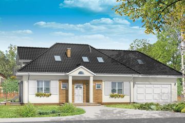  Projekt domu Magnolia (WAH1176) - projekt domu parterowego z poddaszem - Zdjęcie 1