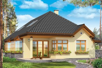 Projekt domu Jamnik 3 - parterowy z poddaszem dom o powierzchni 168,28 m², dach wielospadowy - ujęcie 2