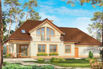  Projekt domu Faworyt 2 (WAH1181) - projekt domu parterowego z poddaszem - Zdjęcie 2