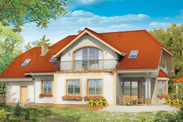  Projekt domu Fokus (WAH1184) - projekt domu parterowego z poddaszem - Zdjęcie 2